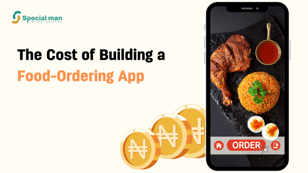 An image of a food app and coins showing the cost of building a food-ordering app in Nigeria
